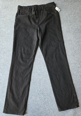 New Gap Women's Jeans Sky High Straight Stretch Black Size 33 / 16